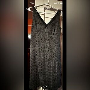 Size 7/8 - Medium Elegant Black Patterned Dress by Esprit